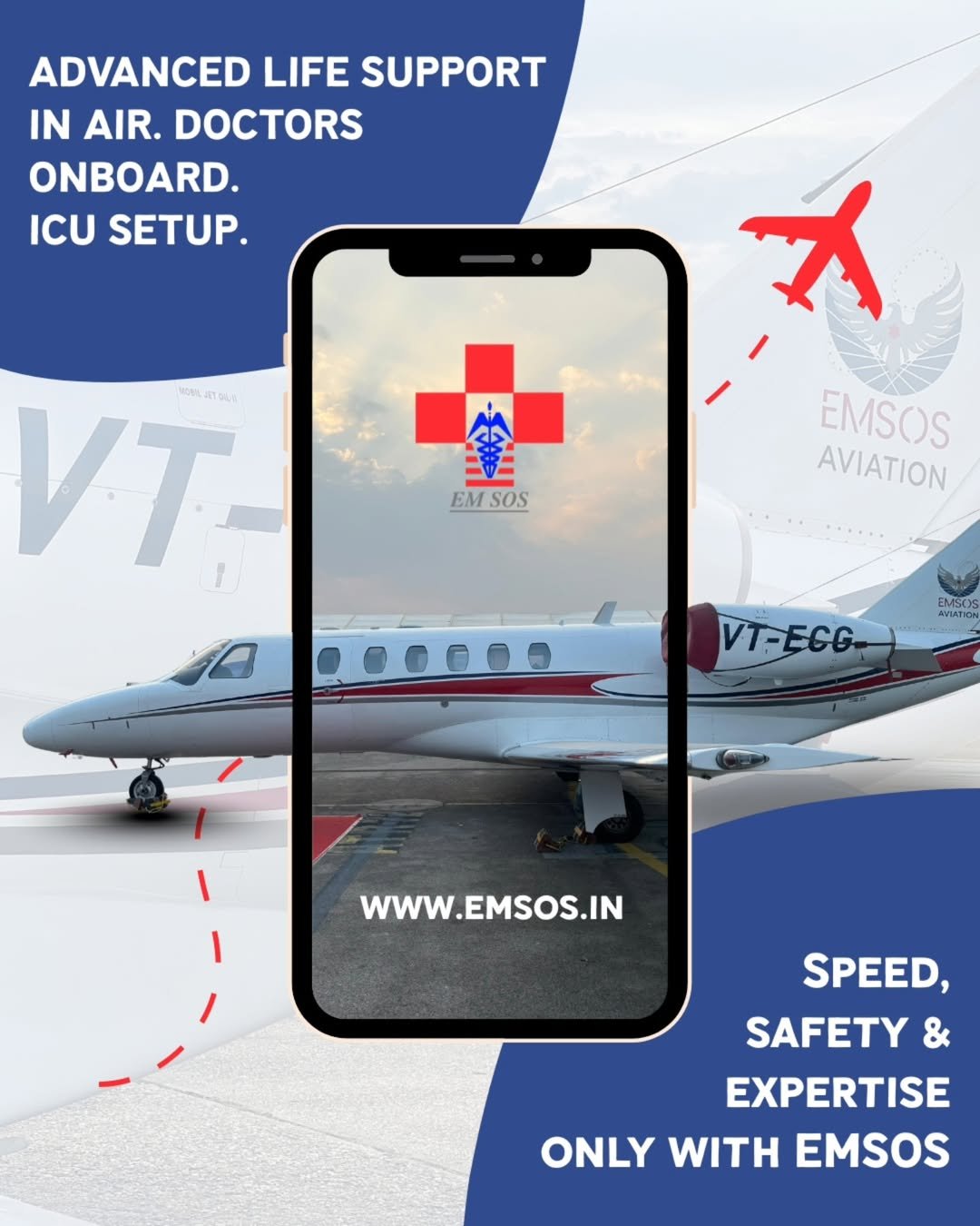 EMSOS – Professional Air Ambulance in Delhi with Nationwide Reach